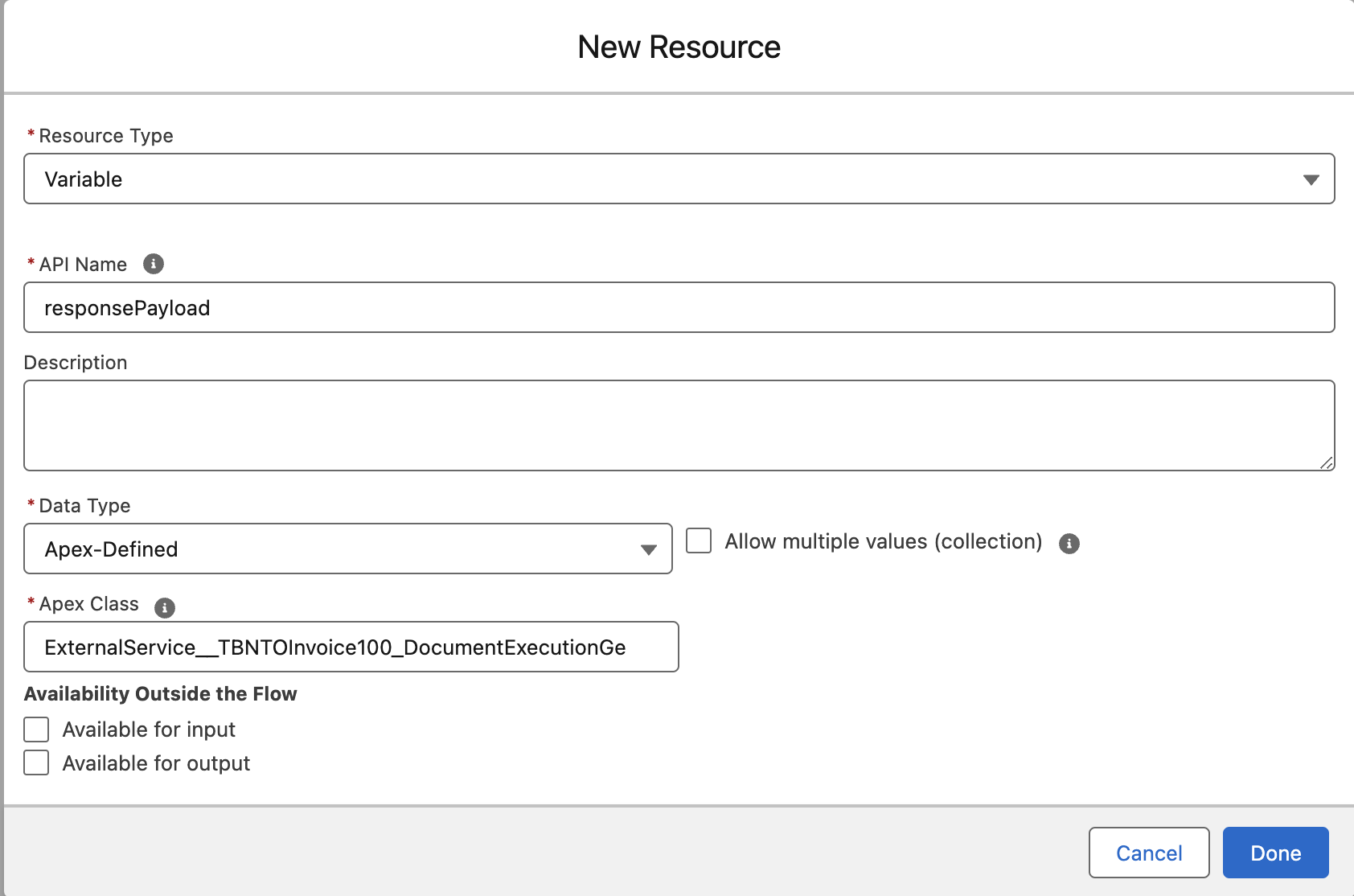 module g  craete response var modal