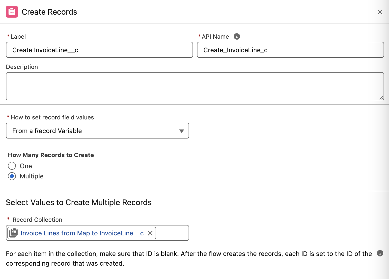 module g  flow create invitems config