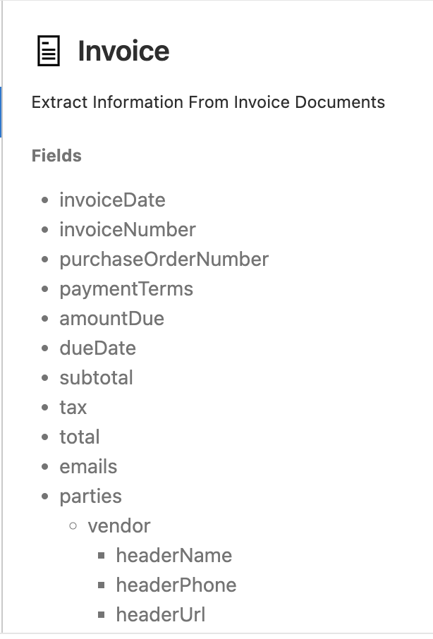 module g  invoice fields
