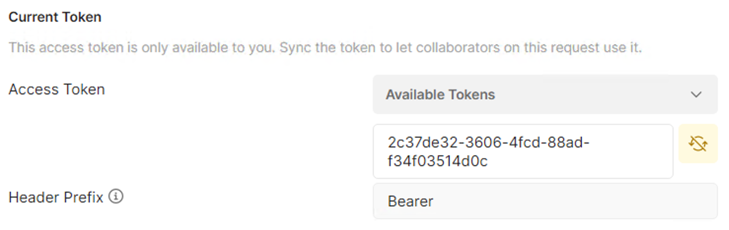module g  postman current token