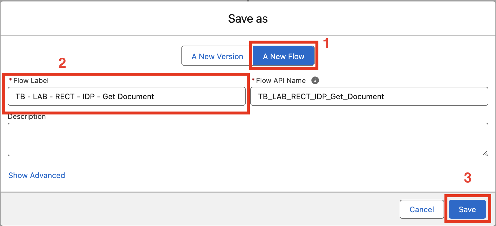 module g  save as new flow modal get doc