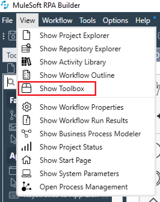 module g  show toolbox menu 4 2