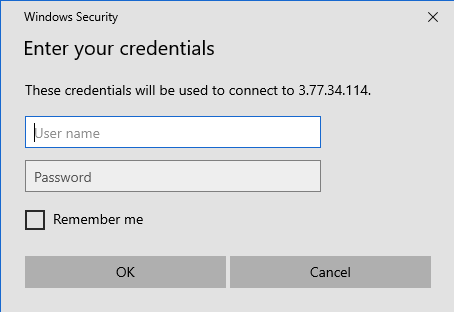 rdp credentials